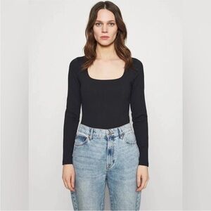 Abercrombie & Fitch Black Long Sleeve Bodysuit